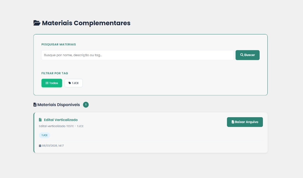 Materiais exclusivos